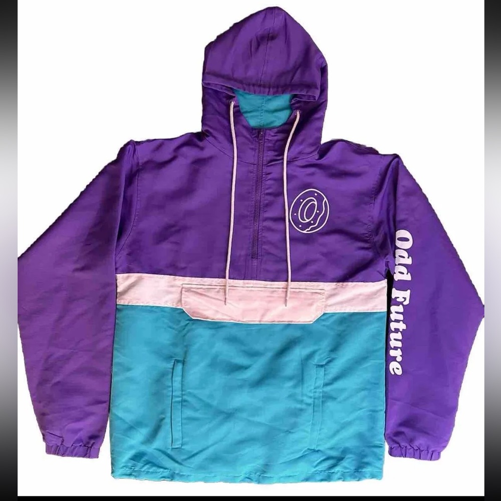 Odd Future Jacket Men's M  Purple Blue Pullover Coat Hoodie Windbreaker Vintage